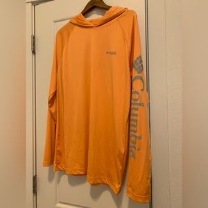 Men’s Orange Columbia PFG Fishing Hoodie Size Medium